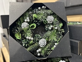 Green and Silver Christmas wreath