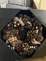 Gold pine cone Christmas wreath
